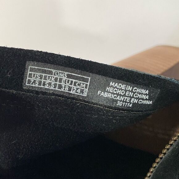 Toms Majorca Black Mesh Block Heel Booties Size 7.5 - Picture 7 of 9